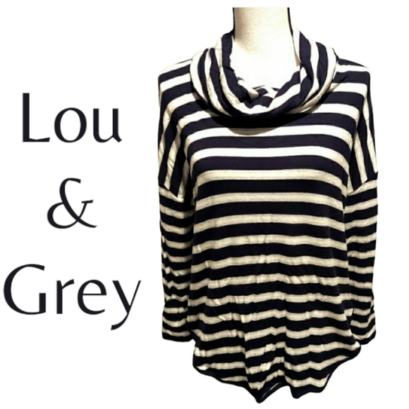Lou & Grey Tops - LOU & Grey Top Blue And White Striped Womens Size Medium